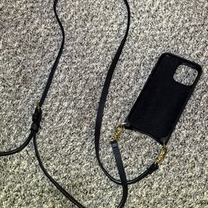 Bandolier Black Crossbody IPhone 14 Promax Case with Cord used